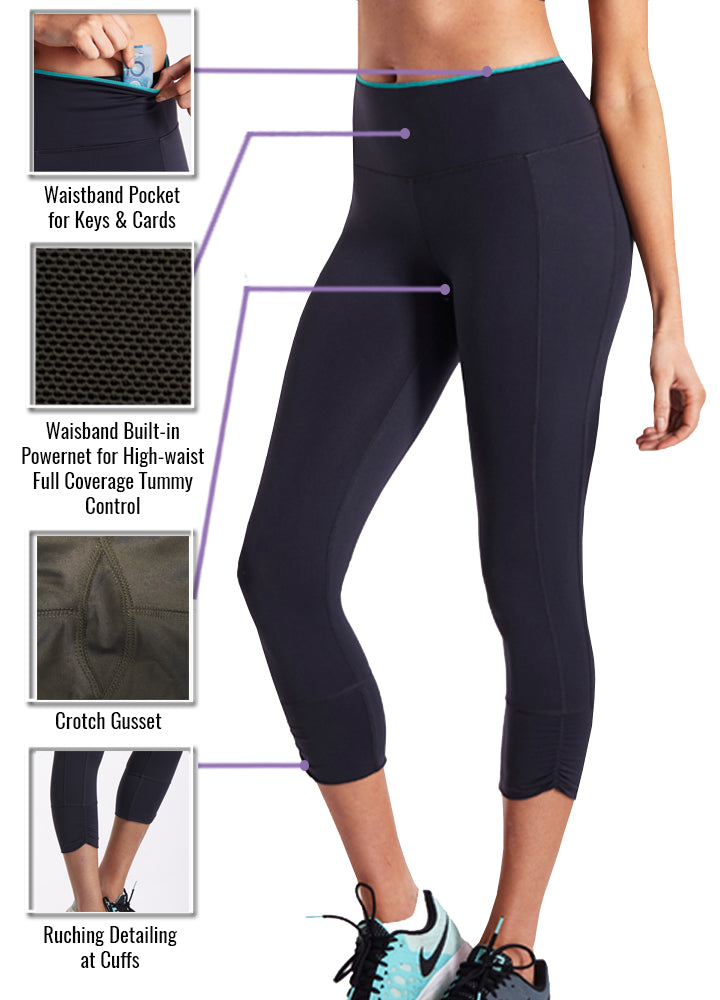 Yoga Pants Contrast Trim Crop