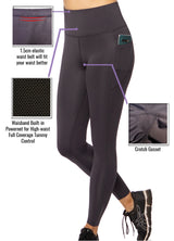 Sustainable Activewear F/L High Waisted leggings with Pockets - Slate