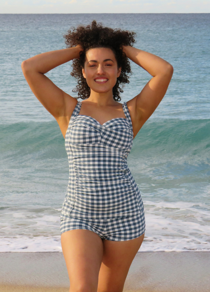 Gingham Tankini Top Denim