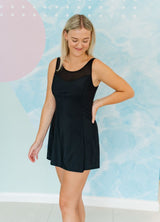 Mesh Yoke Swim Dress