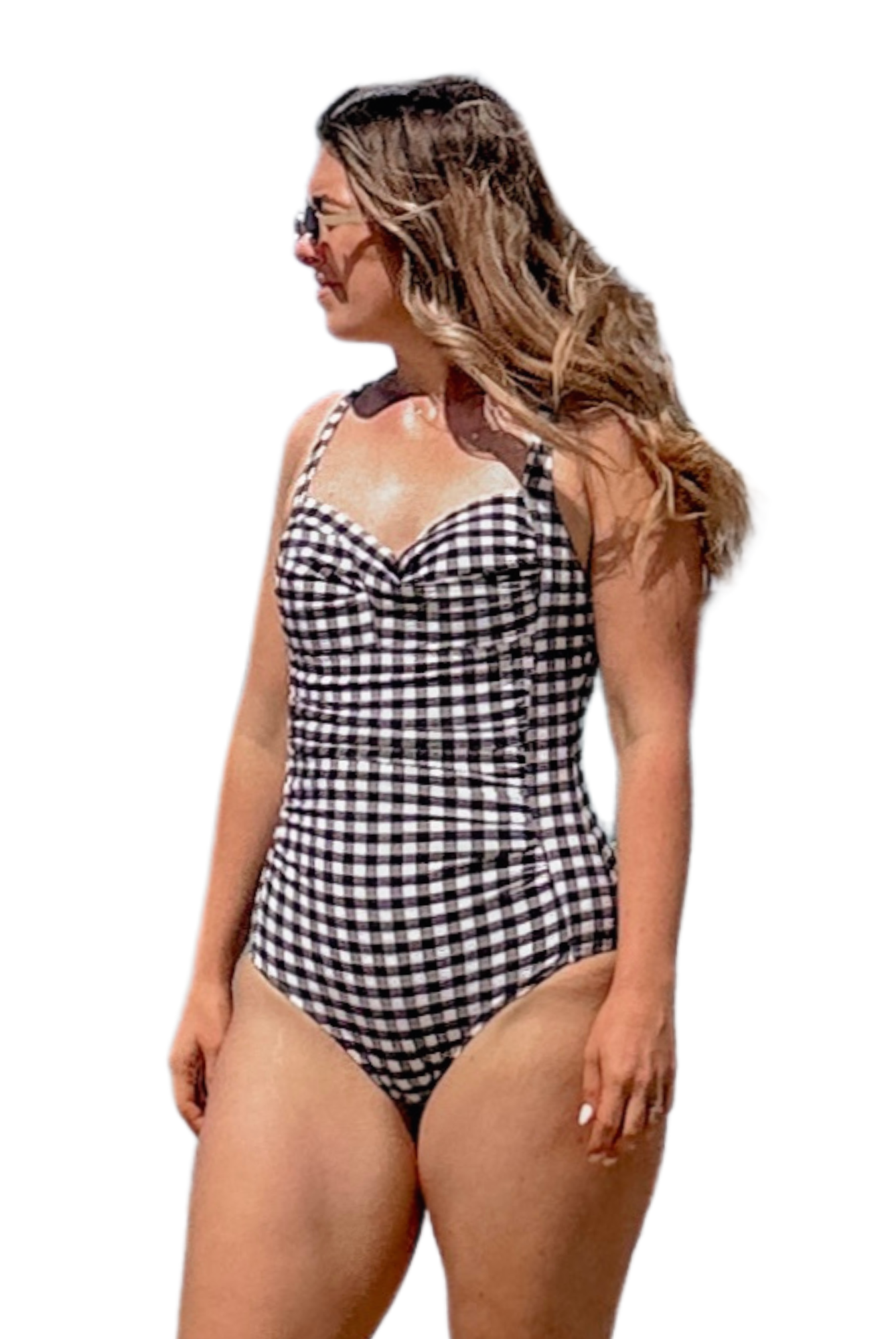 Black Gingham Swimsuit