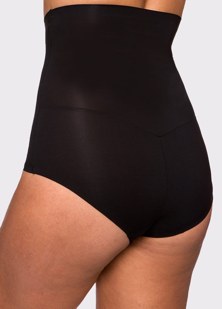 Micro Fiber Shaping High Waist Brief with Silicone-2872#color_black